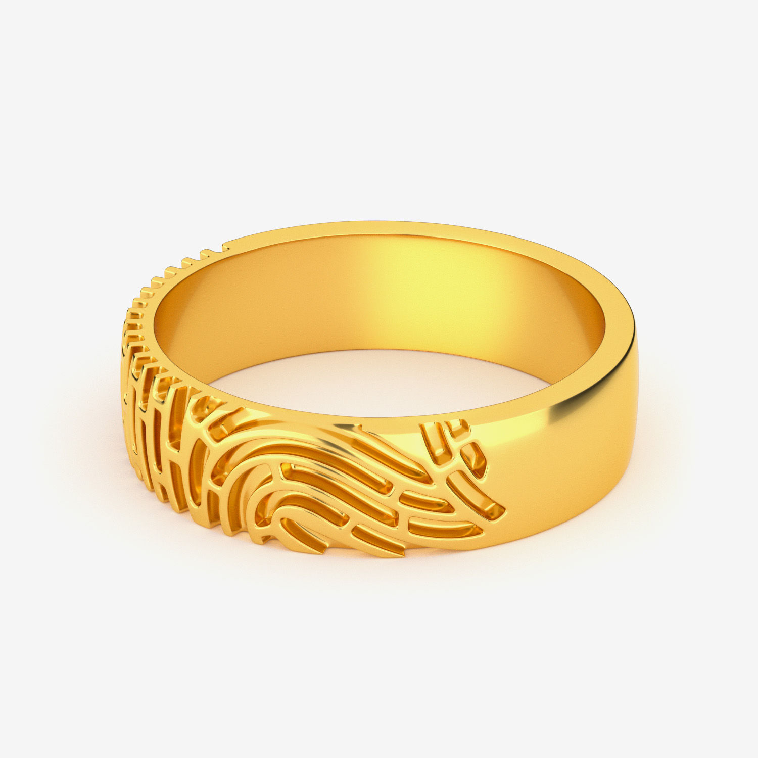 Fingerprint Gold Ring alternate view 3