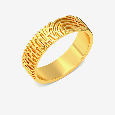 Fingerprint Gold Ring alternate view 1