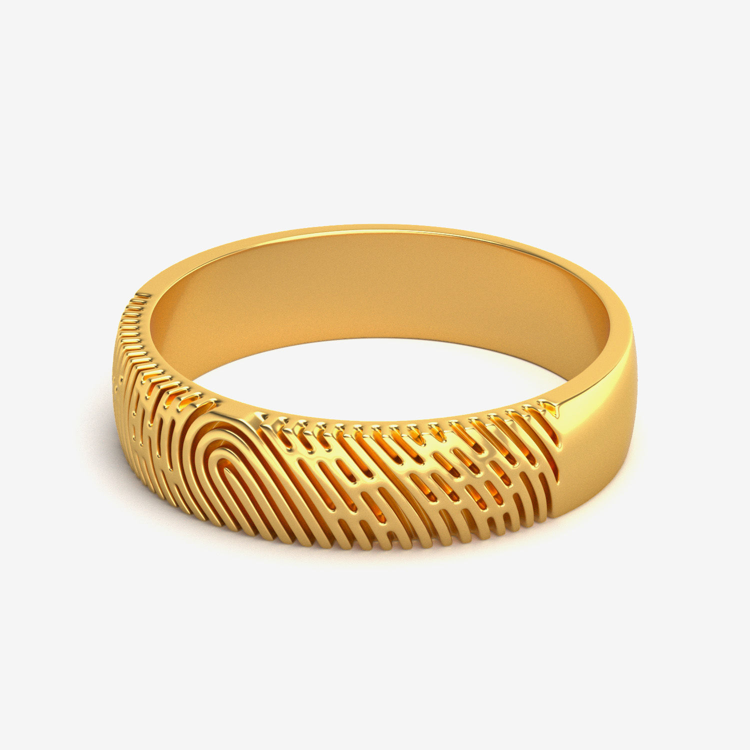 Intricate Gold Finger Print Ring alternate view 3