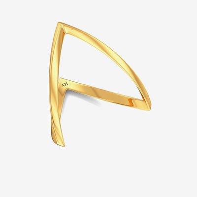 Gold V Shaped Dainty Designer Ring