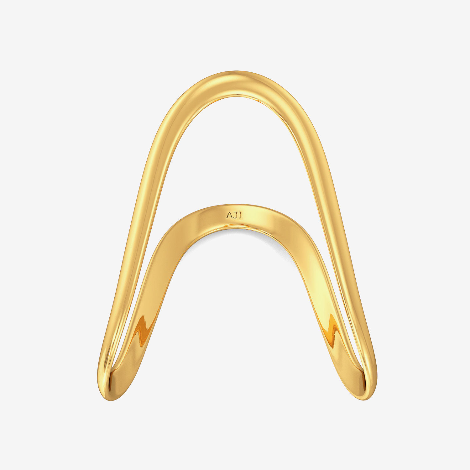 Gold V Shaped Dainty Designer Ring alternate view 2