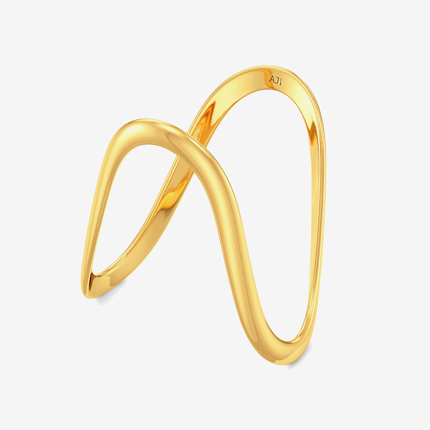 Gold V Shaped Dainty Designer Ring alternate view 3