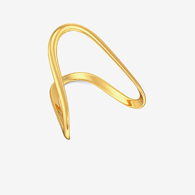 Gold V Shaped Dainty Designer Ring alternate view 1