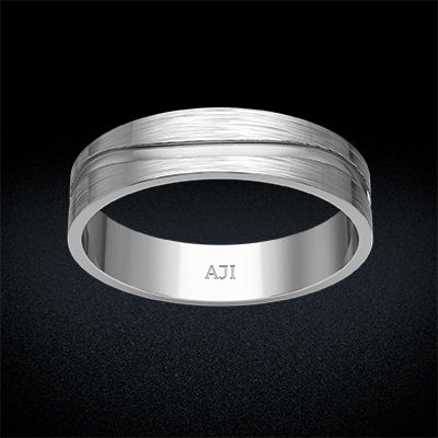 Beautiful Curvy Motif Platinum Mens Ring alternate view 2
