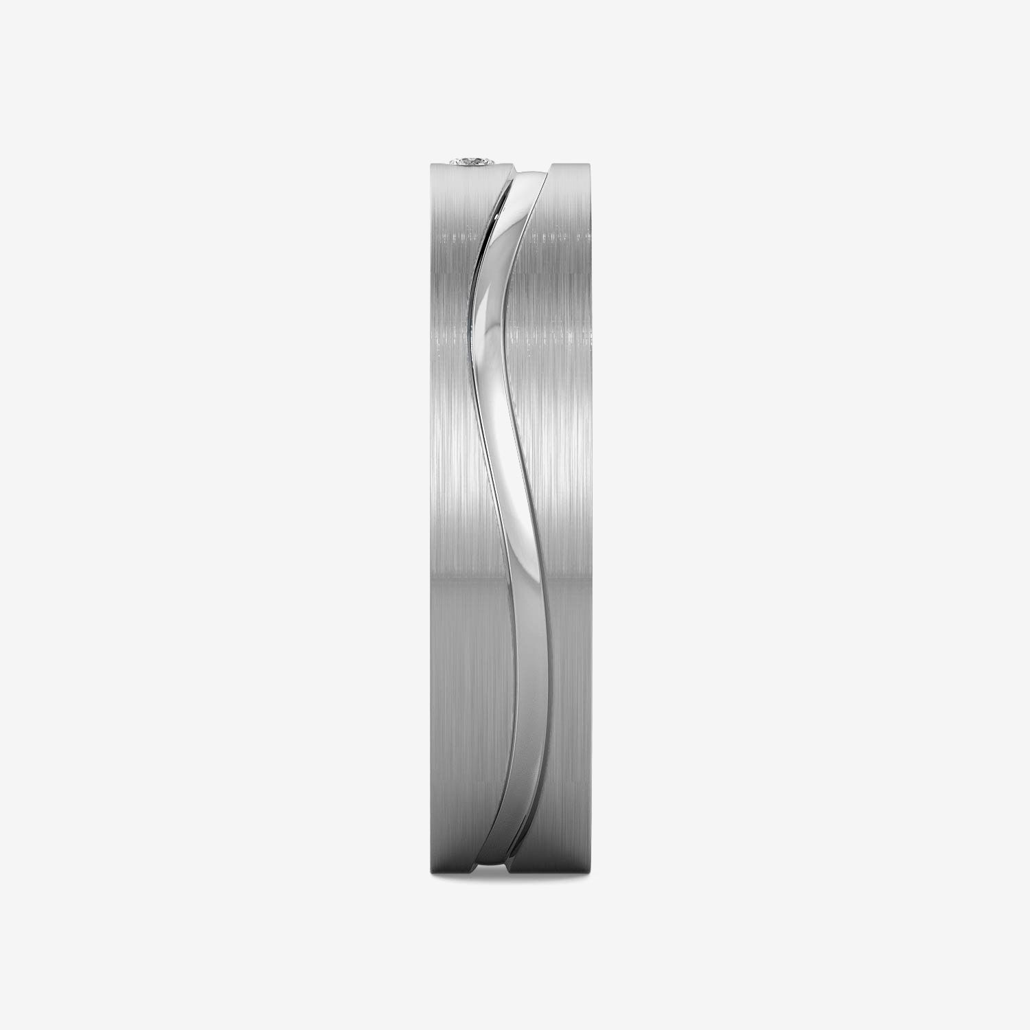 Beautiful Curvy Motif Platinum Mens Ring image