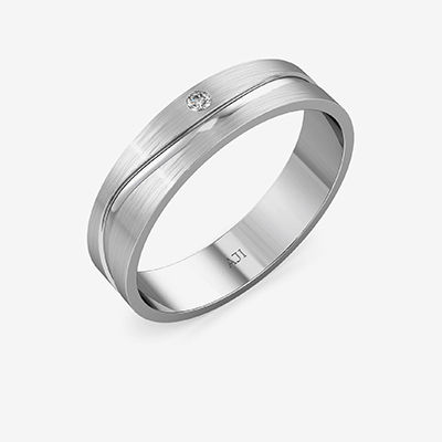 Beautiful Curvy Motif Platinum Mens Ring alternate view 1