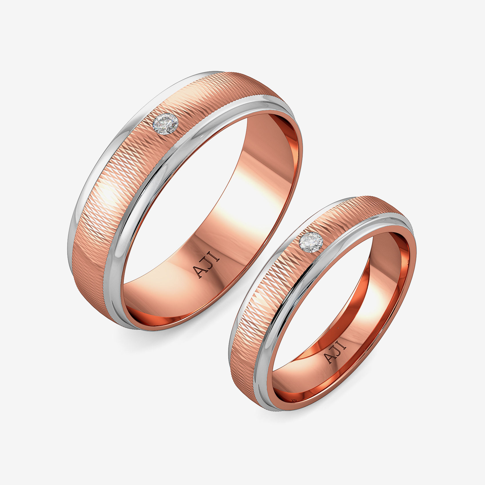 Luxurious Textured Diamond Ring Combo
