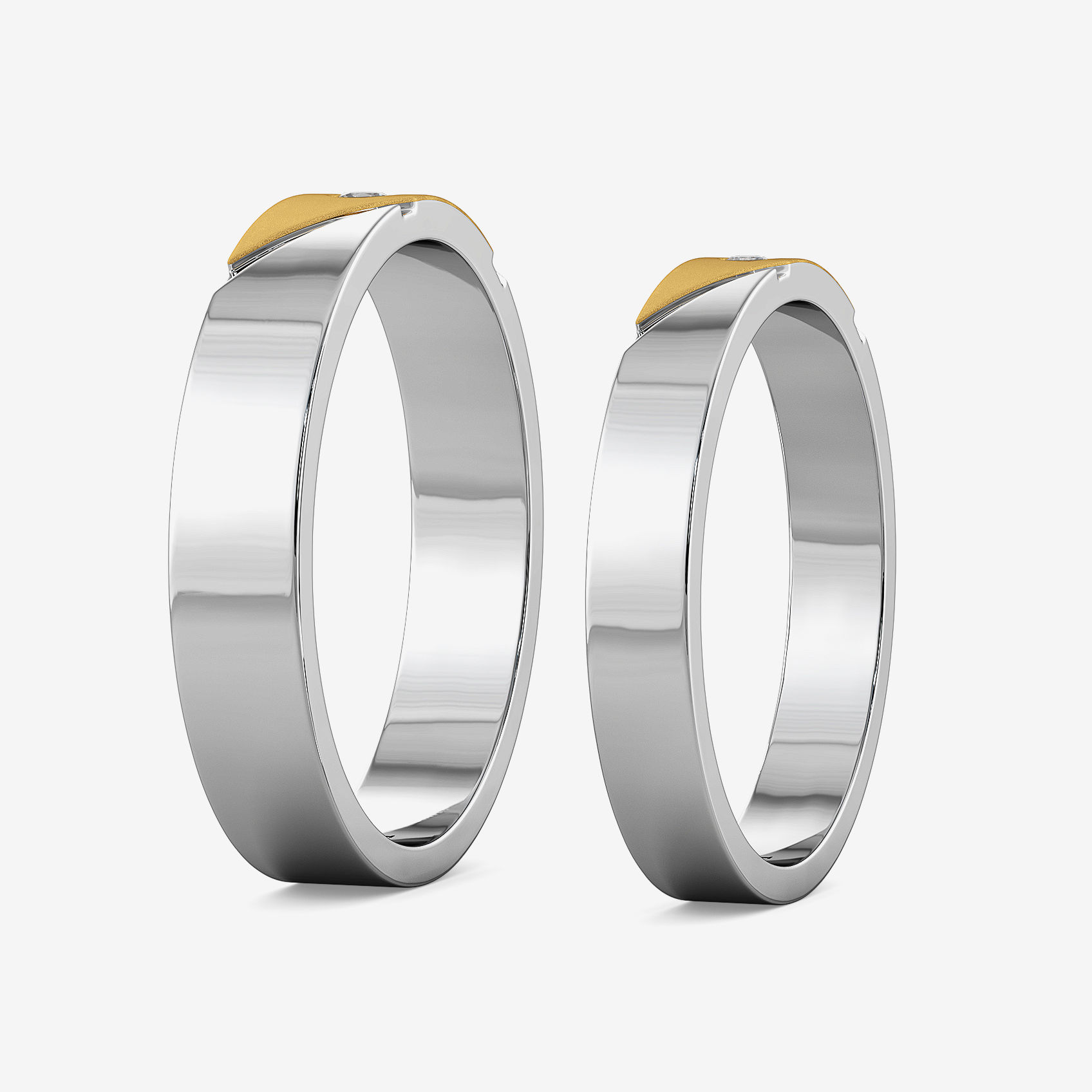 Diagonal Gold Elegance Diamond Ring Combo alternate view 1