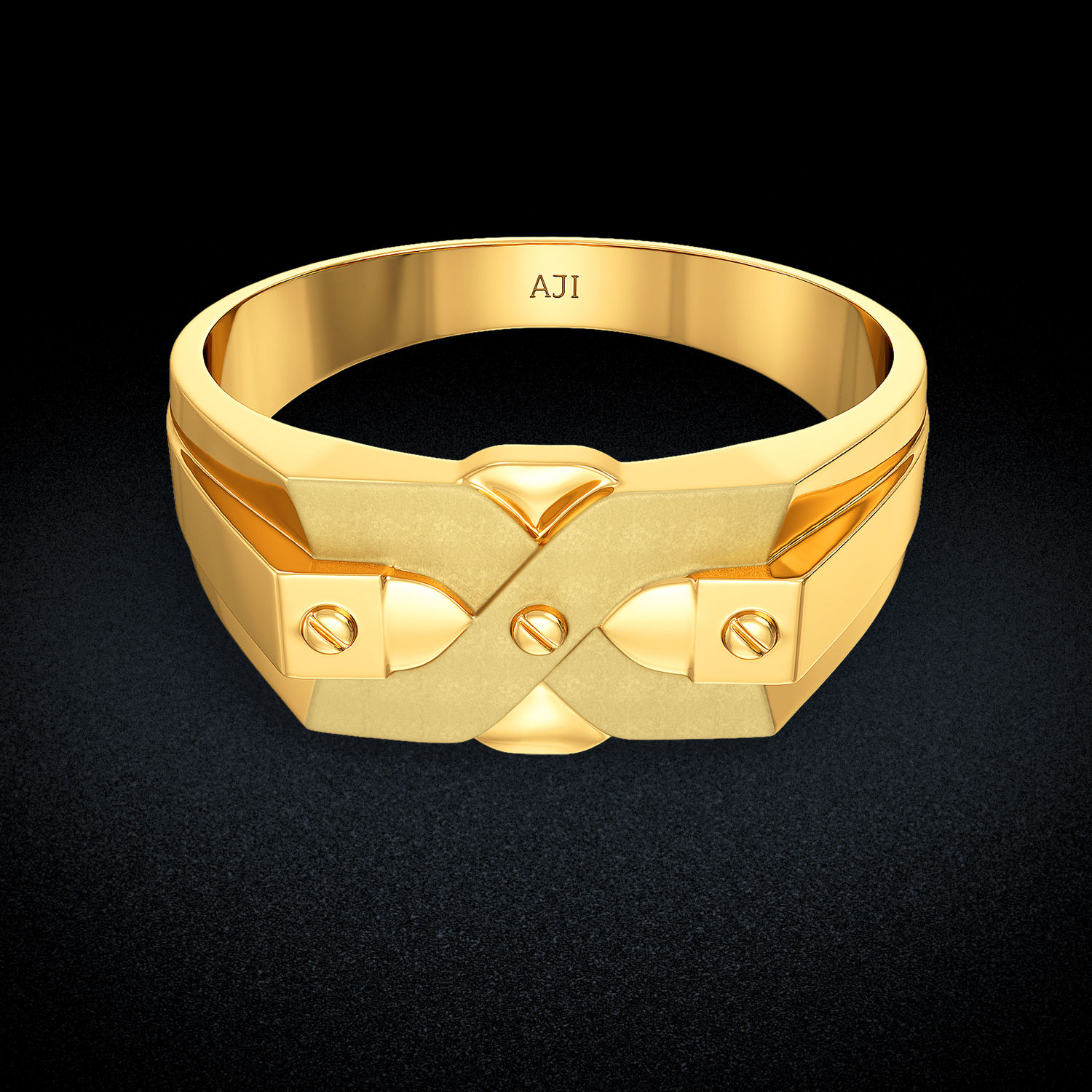Bold And Masculine Designer Gold Rings image