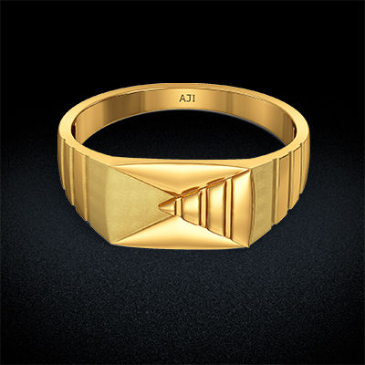 Mature Masculine Designer Gold Rings alternate view 2