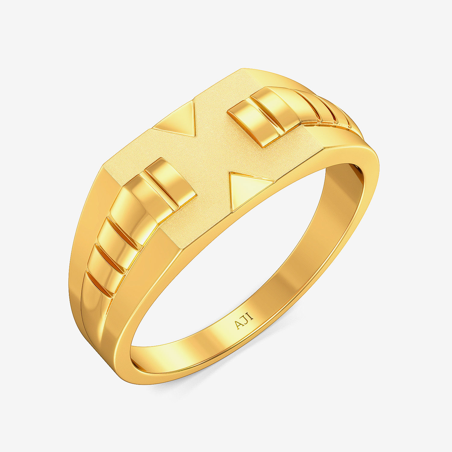 Rocking Macho Mens Gold Ring