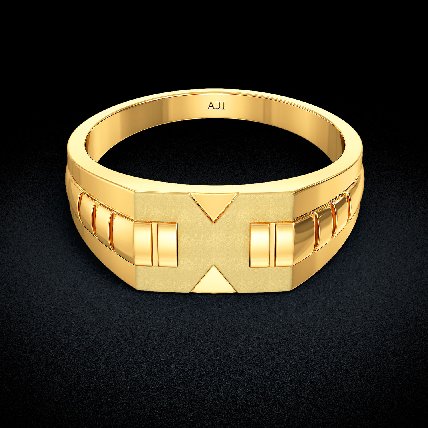Rocking Macho Mens Gold Ring image
