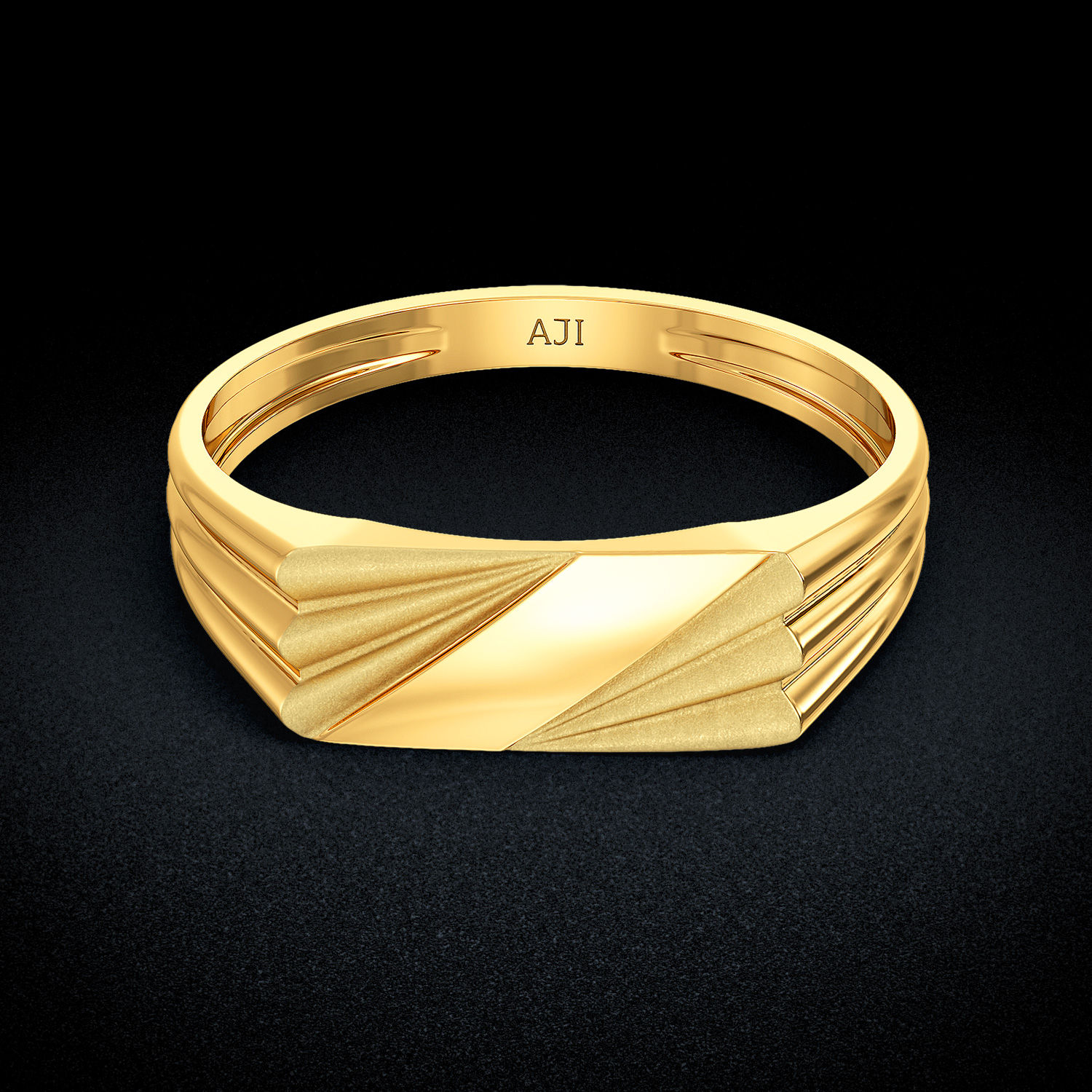 Rough Dazzling Mens Gold Ring image