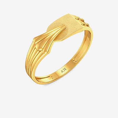 Stylish Bold Designer Mens Gold Ring alternate view 1