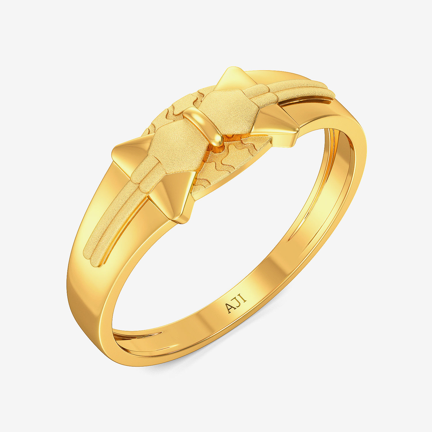 Freaky Macho Mens Gold Ring