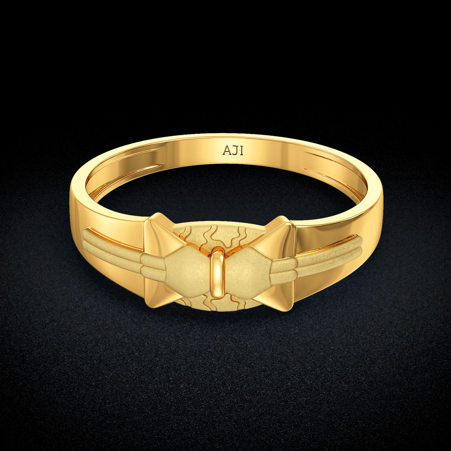 Freaky Macho Mens Gold Ring image