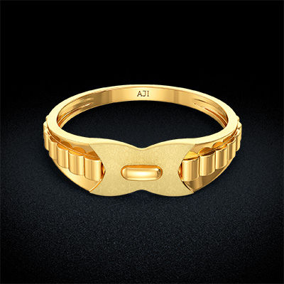 Bombastic Designer Mens Gold Ring alternate view 2