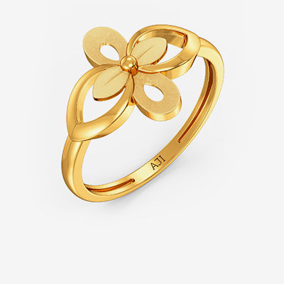 Flowered Gold Ring alternate view 1