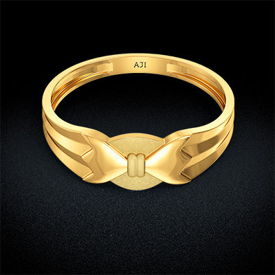 Rich Refined Bow Mens Gold Ring alternate view 2