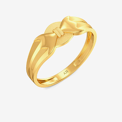 Rich Refined Bow Mens Gold Ring alternate view 1