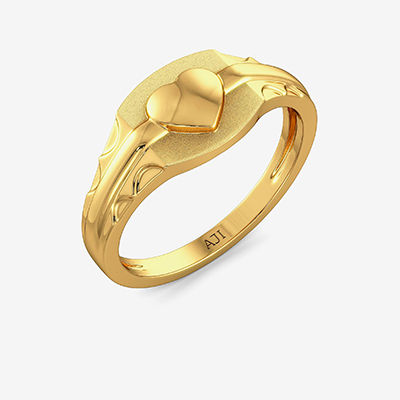 Cute Heart Kids Gold Ring alternate view 1