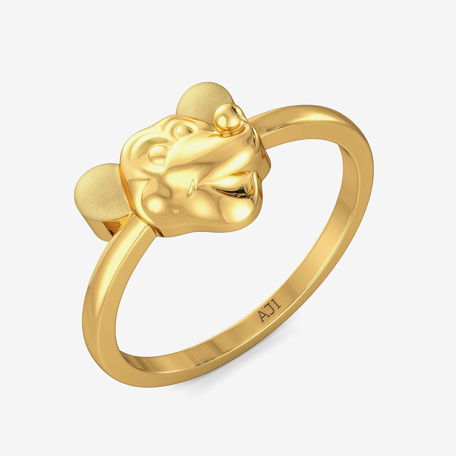 Ele Face Stylish Kids Gold Ring
