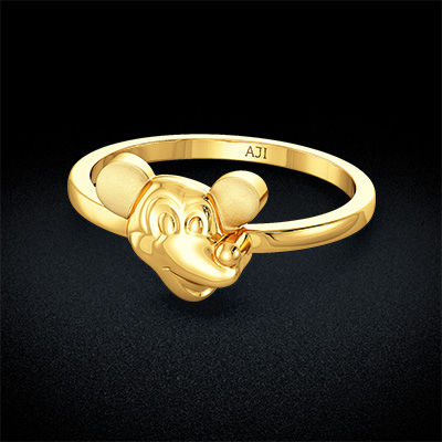 Ele Face Stylish Kids Gold Ring alternate view 2