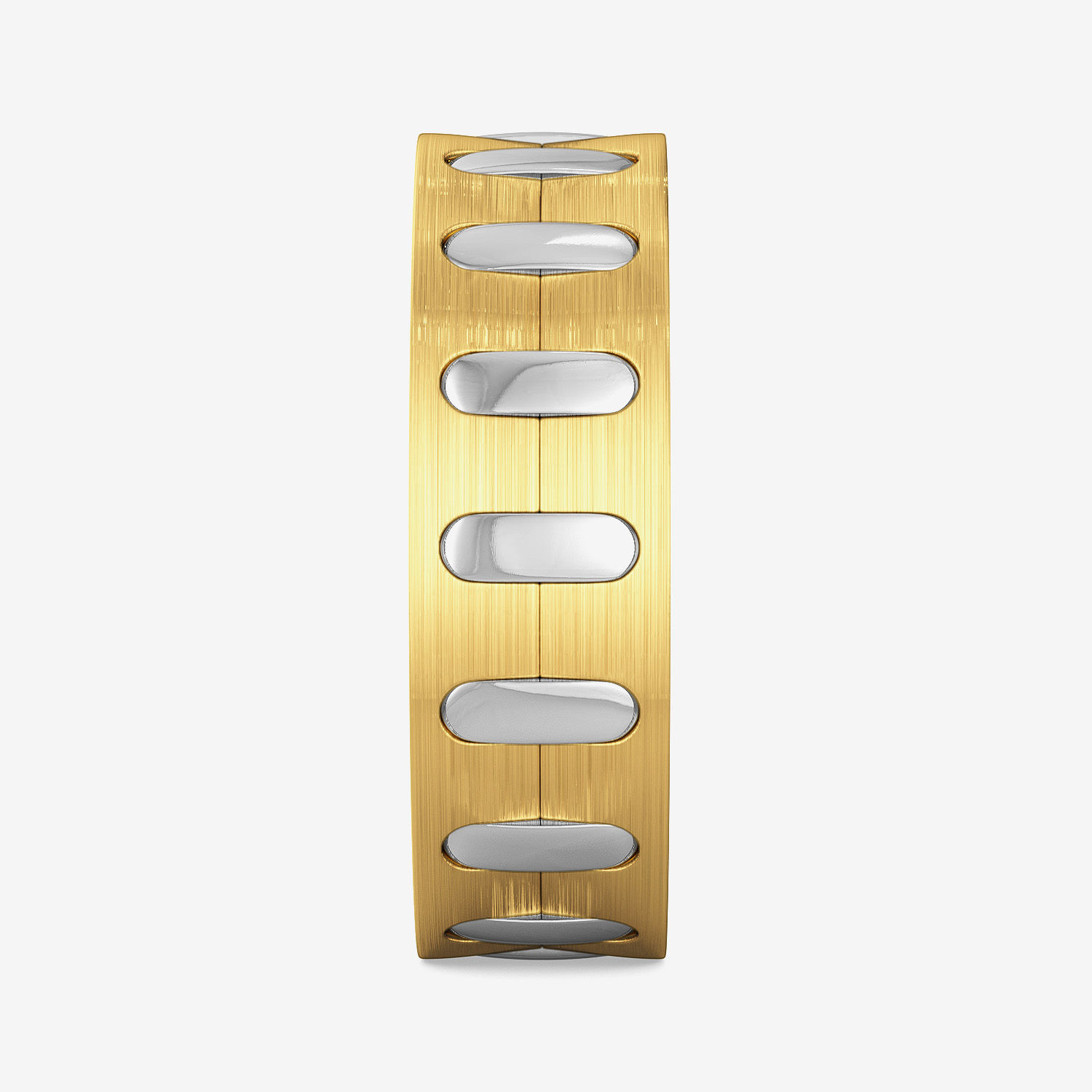 Flashy Argent Sequence Mens Gold Ring image