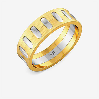 Flashy Argent Sequence Mens Gold Ring alternate view 1