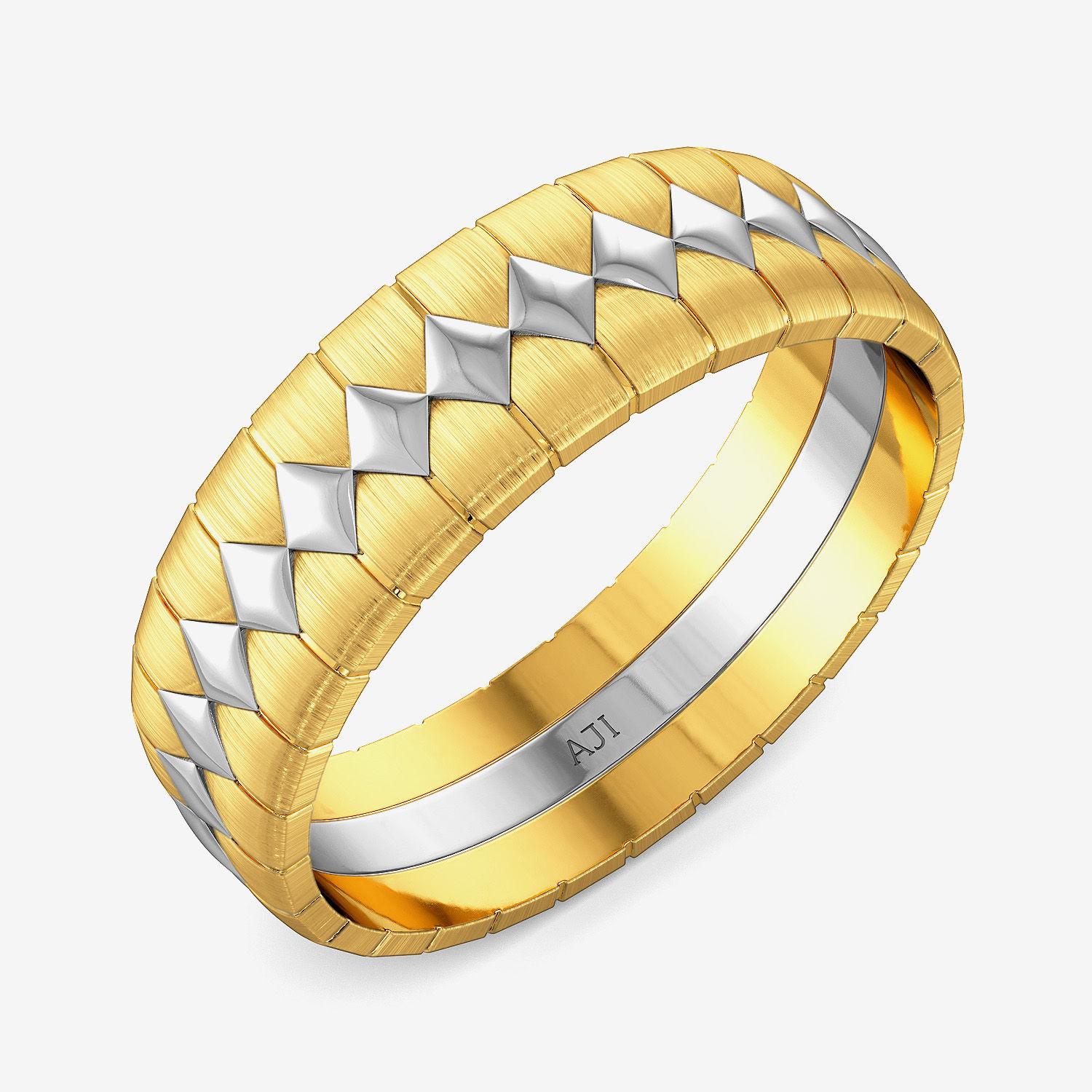Stylish Snake Skin Mens Gold Ring