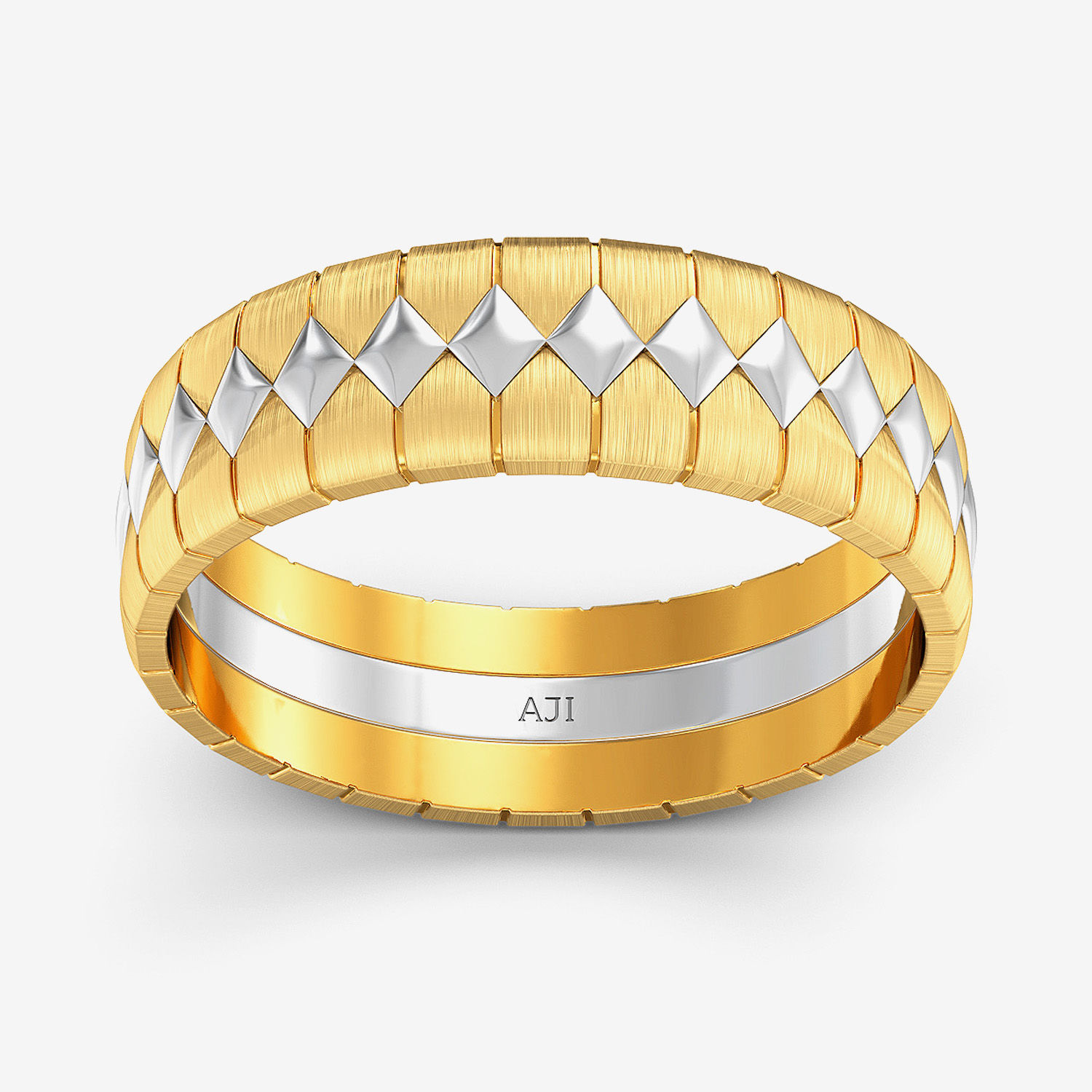 Stylish Snake Skin Mens Gold Ring alternate view 2