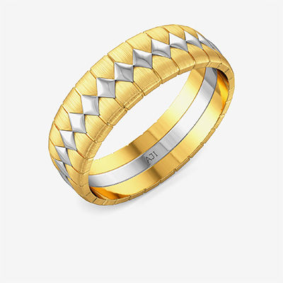 Stylish Snake Skin Mens Gold Ring alternate view 1