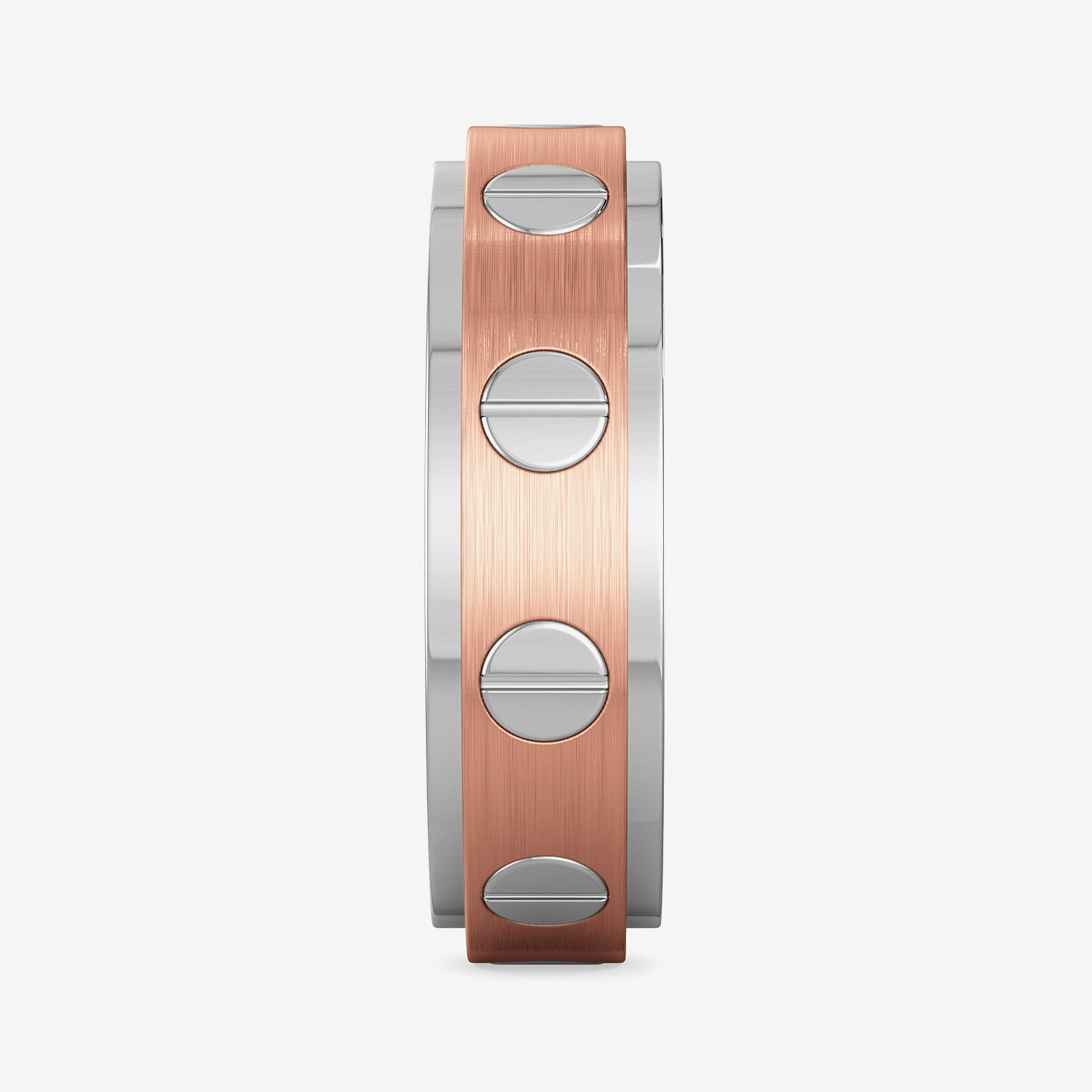 Rose Gold Screwy Motif Mens Gold Ring image