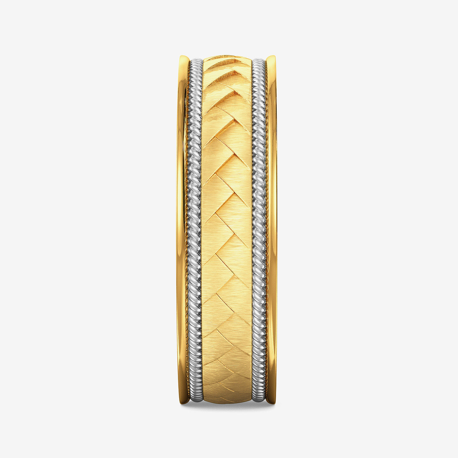 Fabulous Snake Skin Motif Mens Gold Ring image