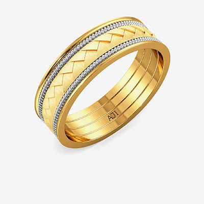 Fabulous Snake Skin Motif Mens Gold Ring alternate view 1