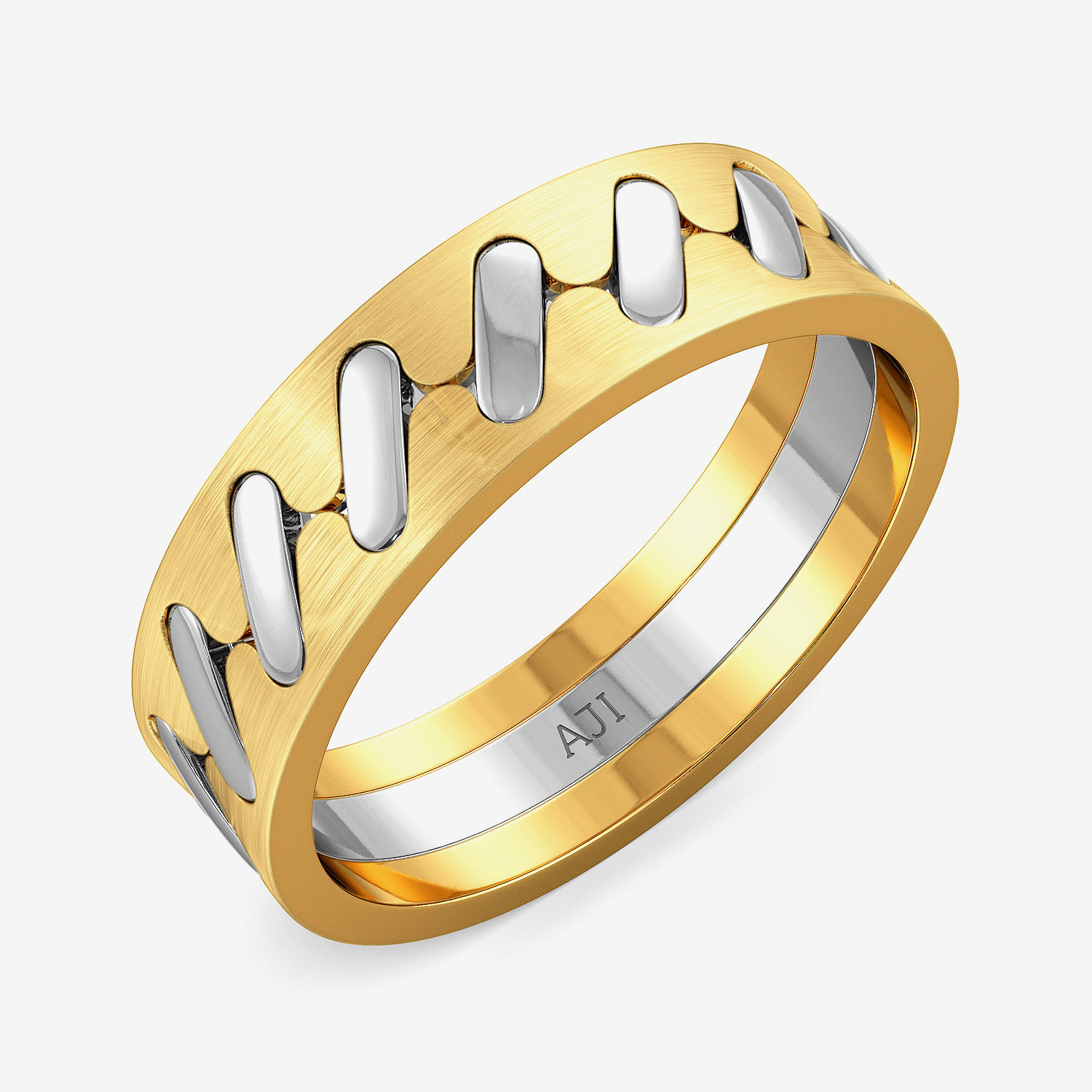 Slant Sequence Gold Ring