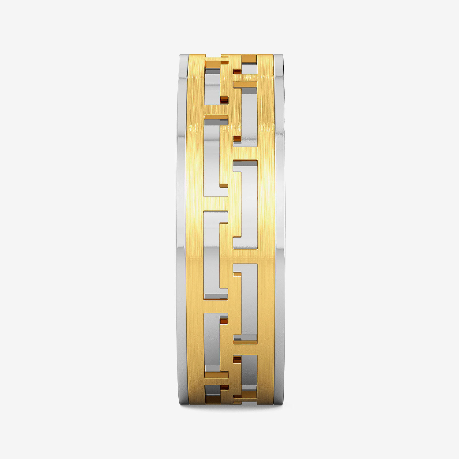 Stylish Maze Motif Mens Gold Ring image