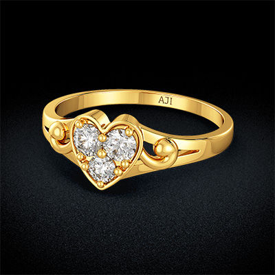 Shimmering Heart Kids Gold Ring alternate view 2