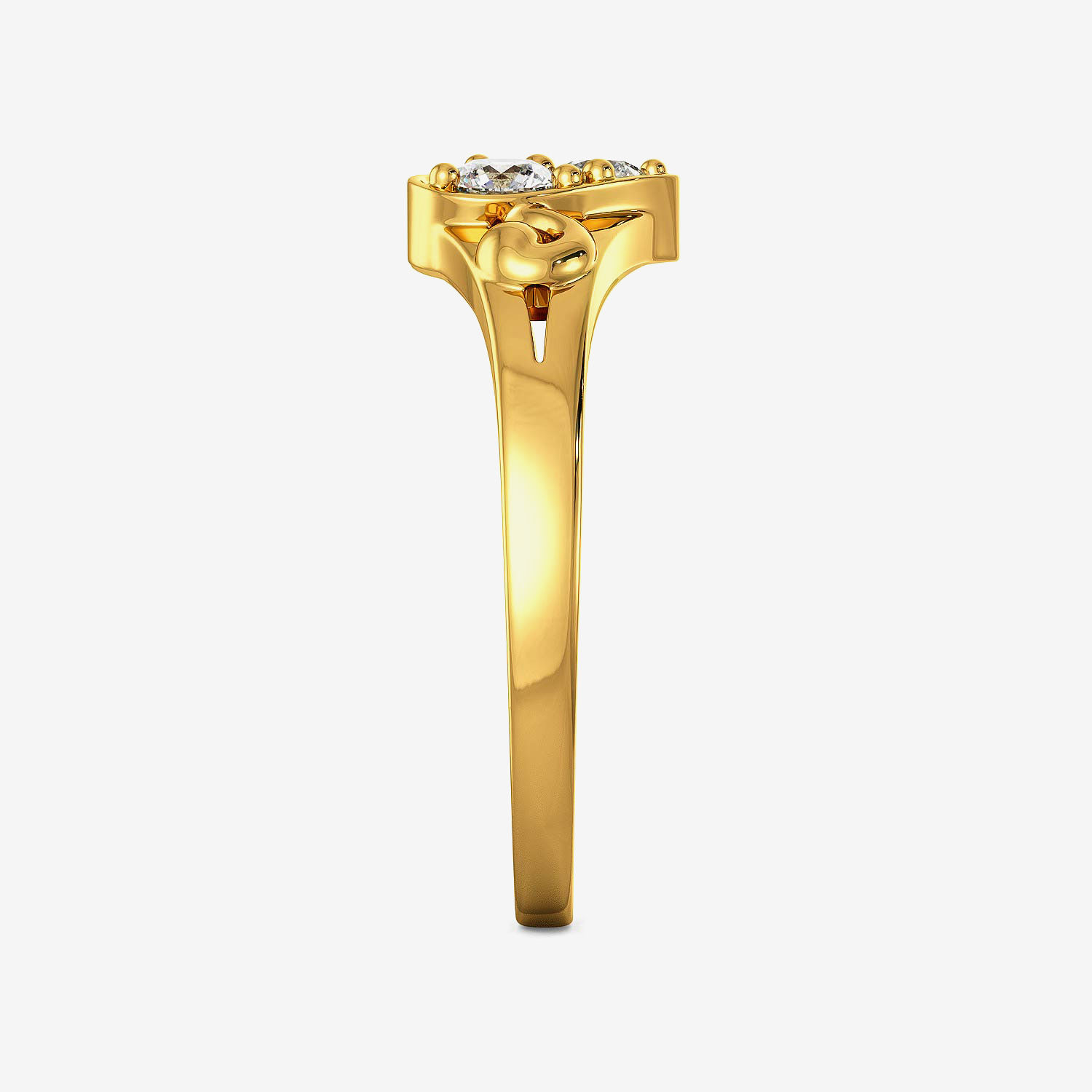 Shimmering Heart Kids Gold Ring image