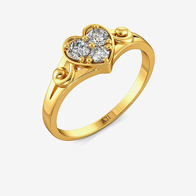 Shimmering Heart Kids Gold Ring alternate view 1