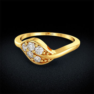 Shiny Leaflet Kids Gold Ring alternate view 2