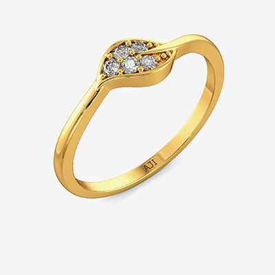 Shiny Leaflet Kids Gold Ring alternate view 1