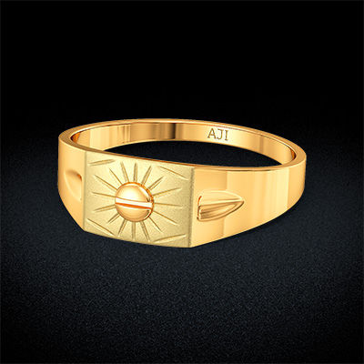Stylish Sun Design Kid’s Gold Ring alternate view 1