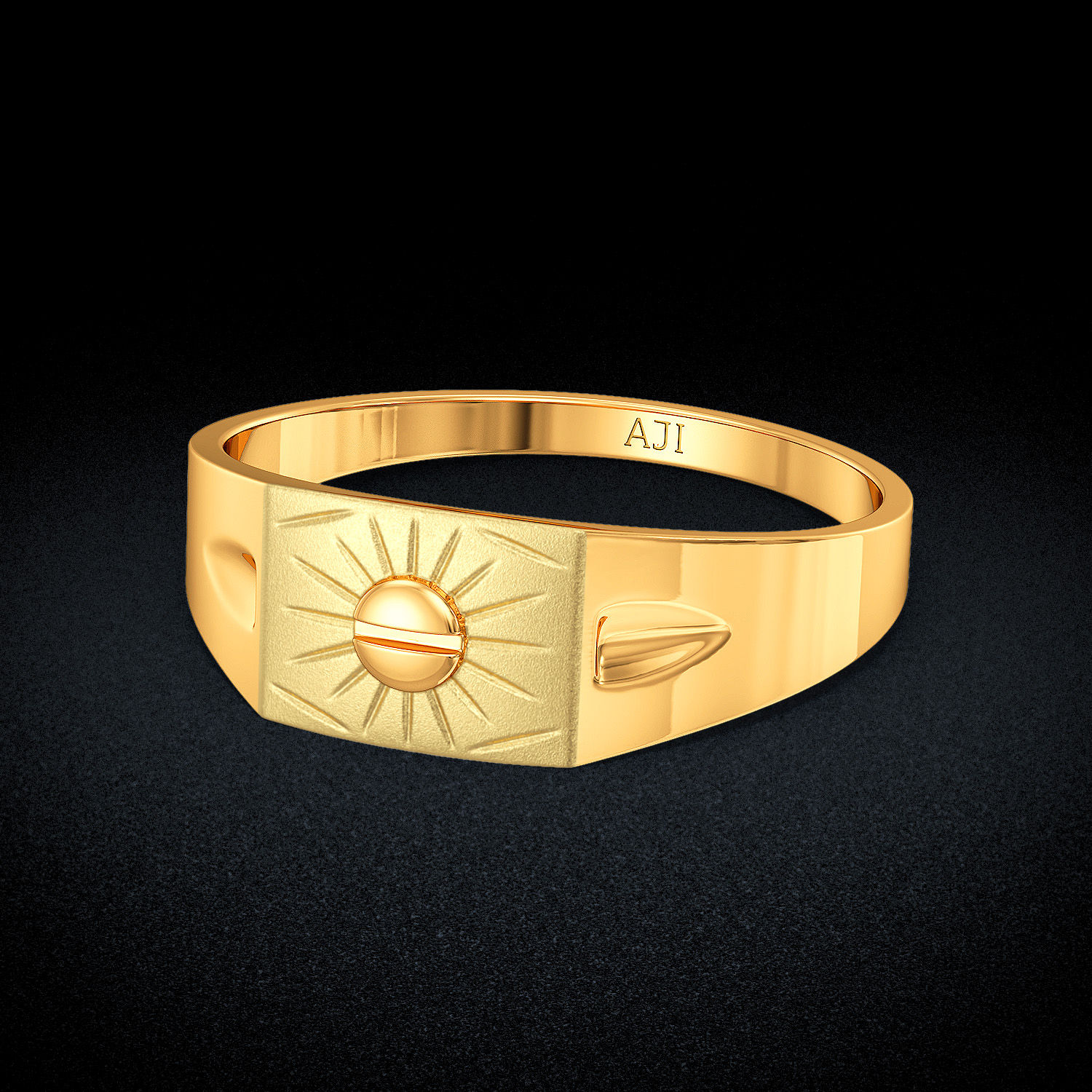 Stylish Sun Design Kid’s Gold Ring alternate view 2