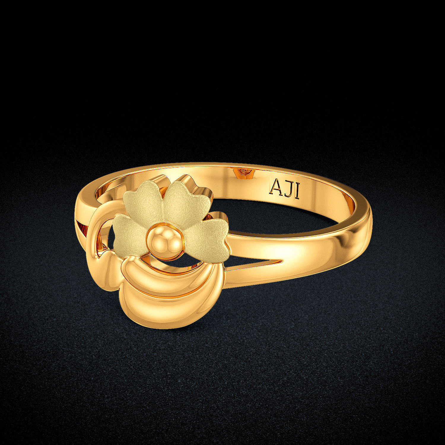 Kid's ring with gold floral design image