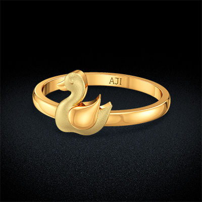 Stylish Duck Design Kid’s Gold Ring alternate view 2