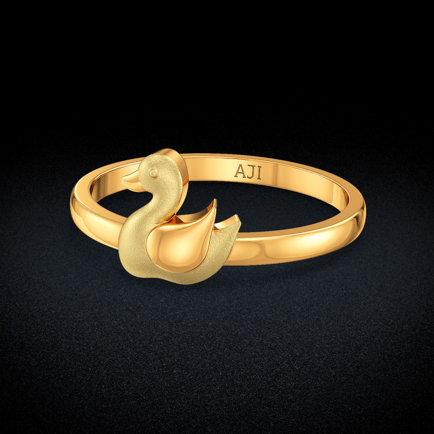 Stylish Duck Design Kid’s Gold Ring image