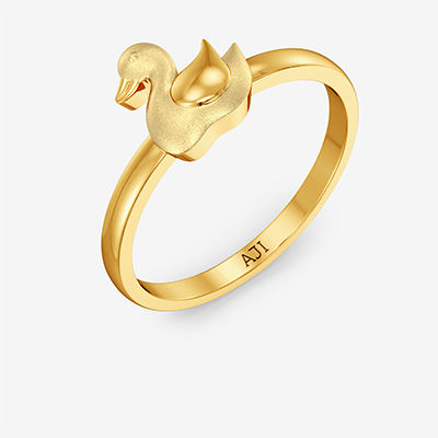 Stylish Duck Design Kid’s Gold Ring alternate view 1