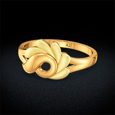 Stylish Leaf Design Kid’s Gold Ring alternate view 2