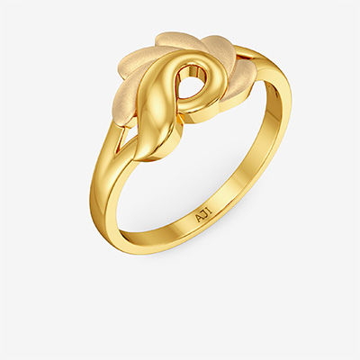 Stylish Leaf Design Kid’s Gold Ring alternate view 1